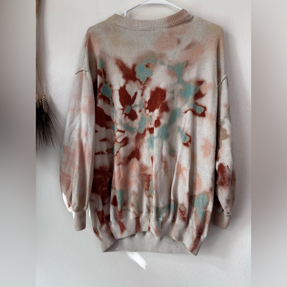 Free People Cosmos Tie Dye Pullover Sweatshirt Sweater Oversized Tunic - Picture 2 of 4